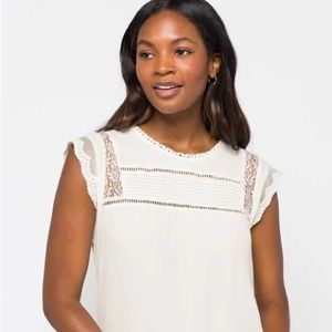 Daniel Rainn Becru Lace Detail Blouse - small EUC